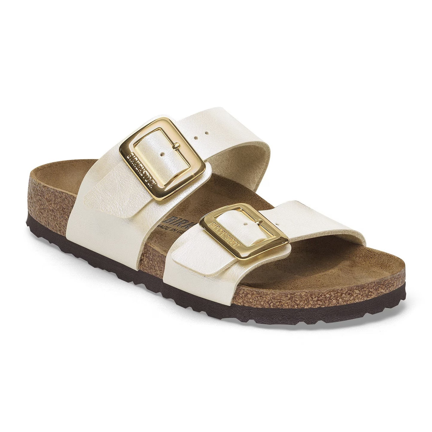 Birkenstock Sydney Cushion Buckle Birko Flor - Graceful Pearl White
