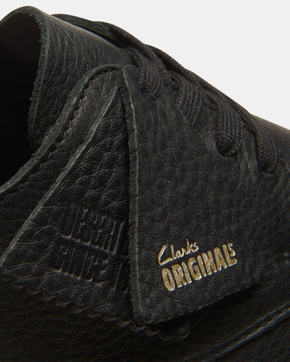 Men's Clarks Desert Rock Lo Derbys Leather - Black