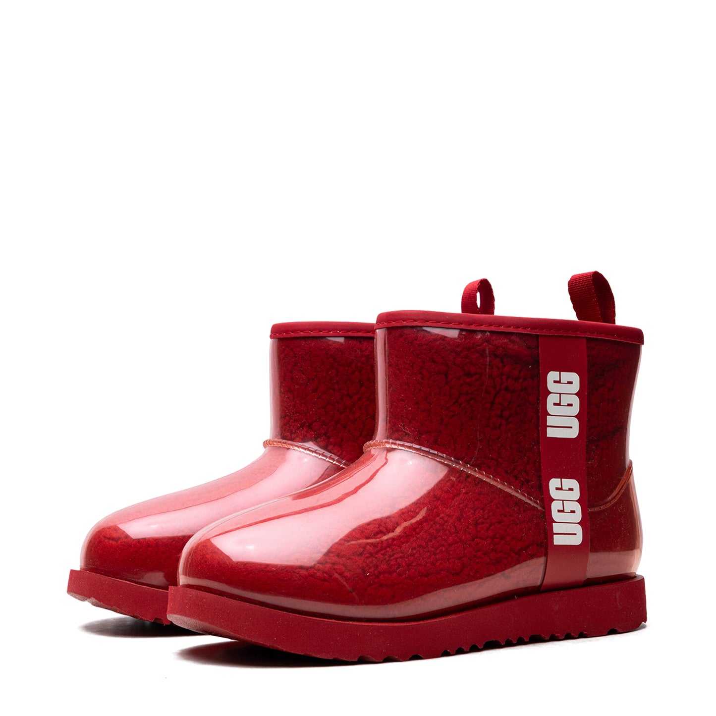 Kids Ugg Classic Clear Mini II Boot - Samba Red