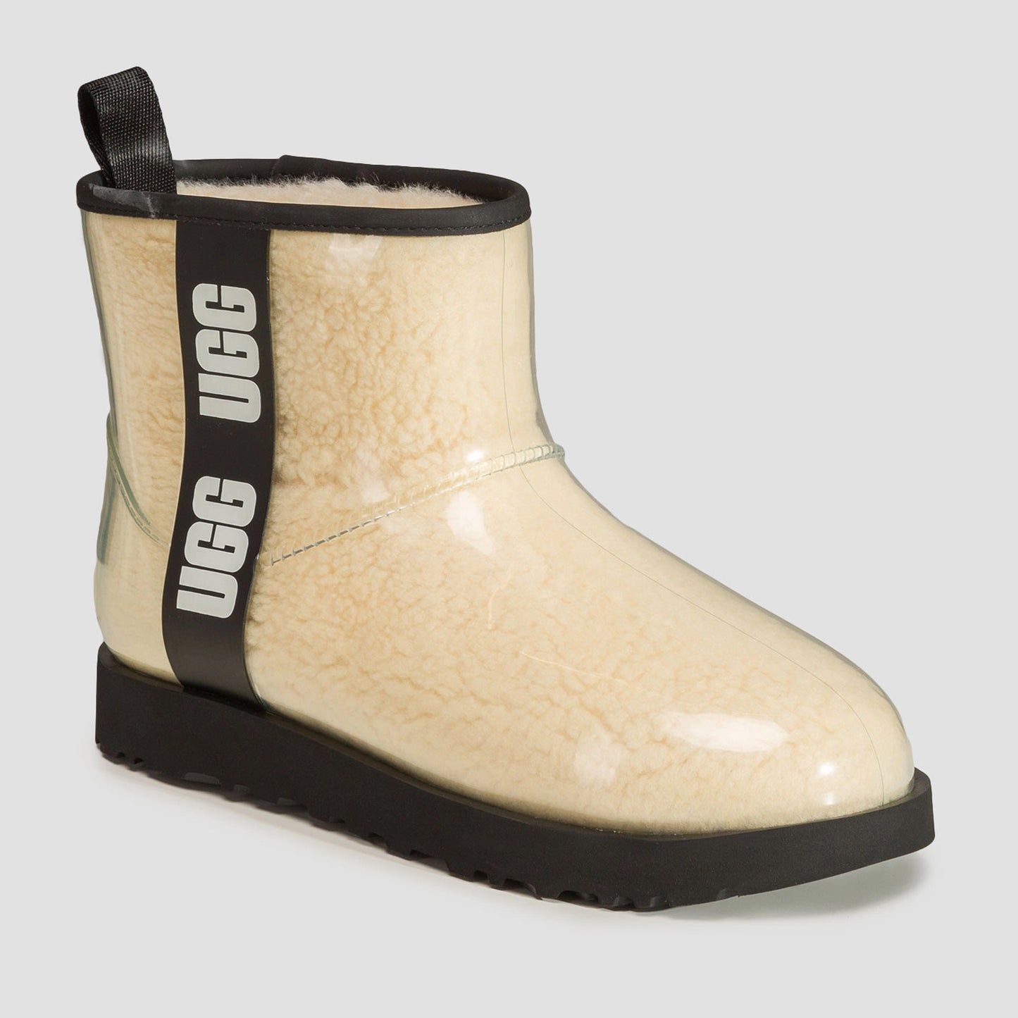 Kids Ugg Classic Clear Mini II Boot - Natural/ Black