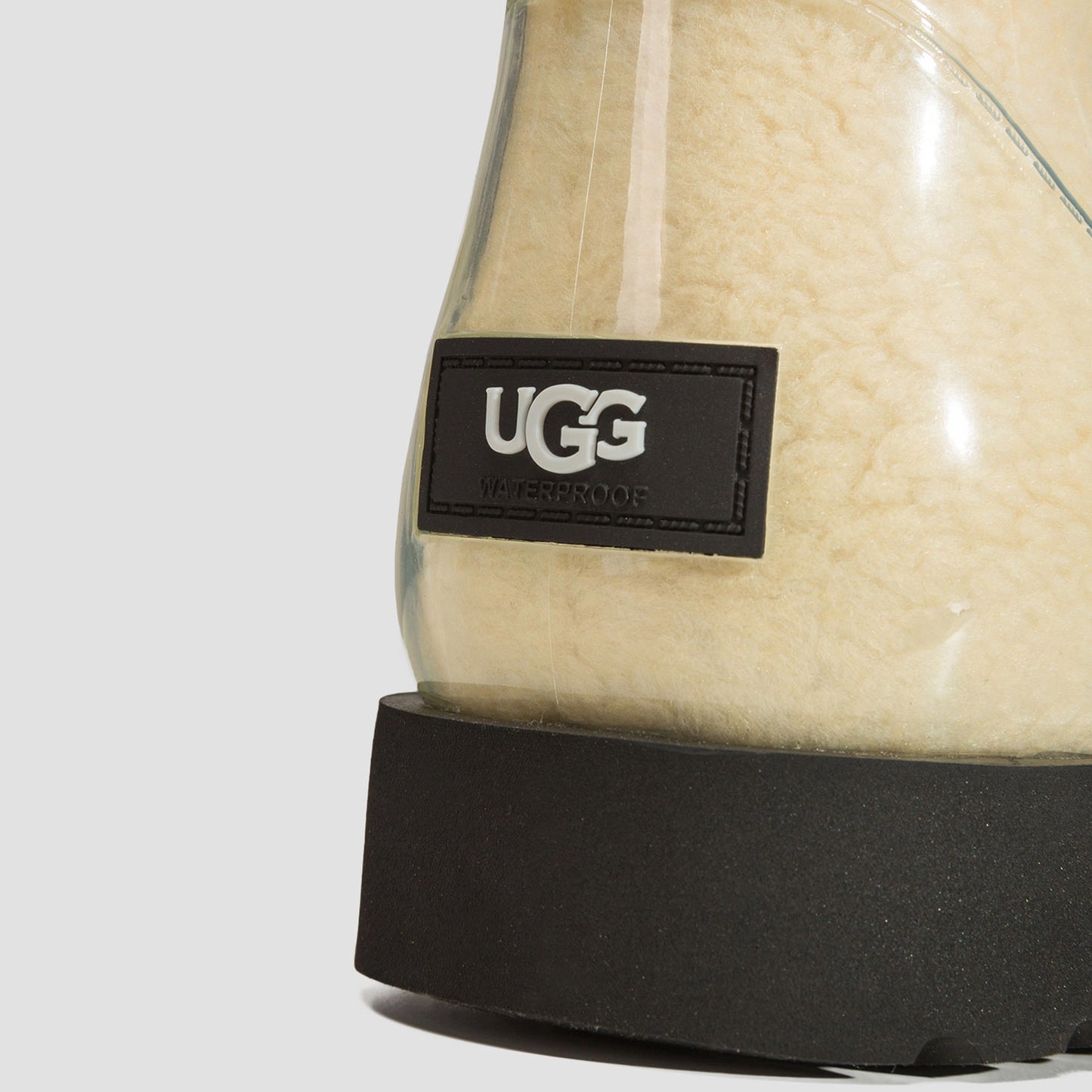 Kids Ugg Classic Clear Mini II Boot - Natural/ Black