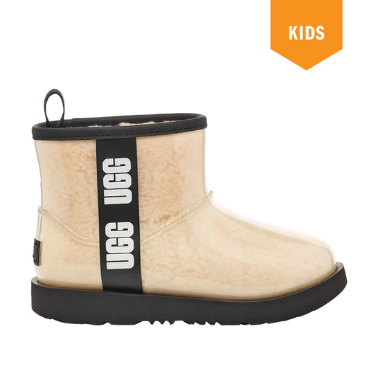 Kids Ugg Classic Clear Mini II Boot - Natural/ Black