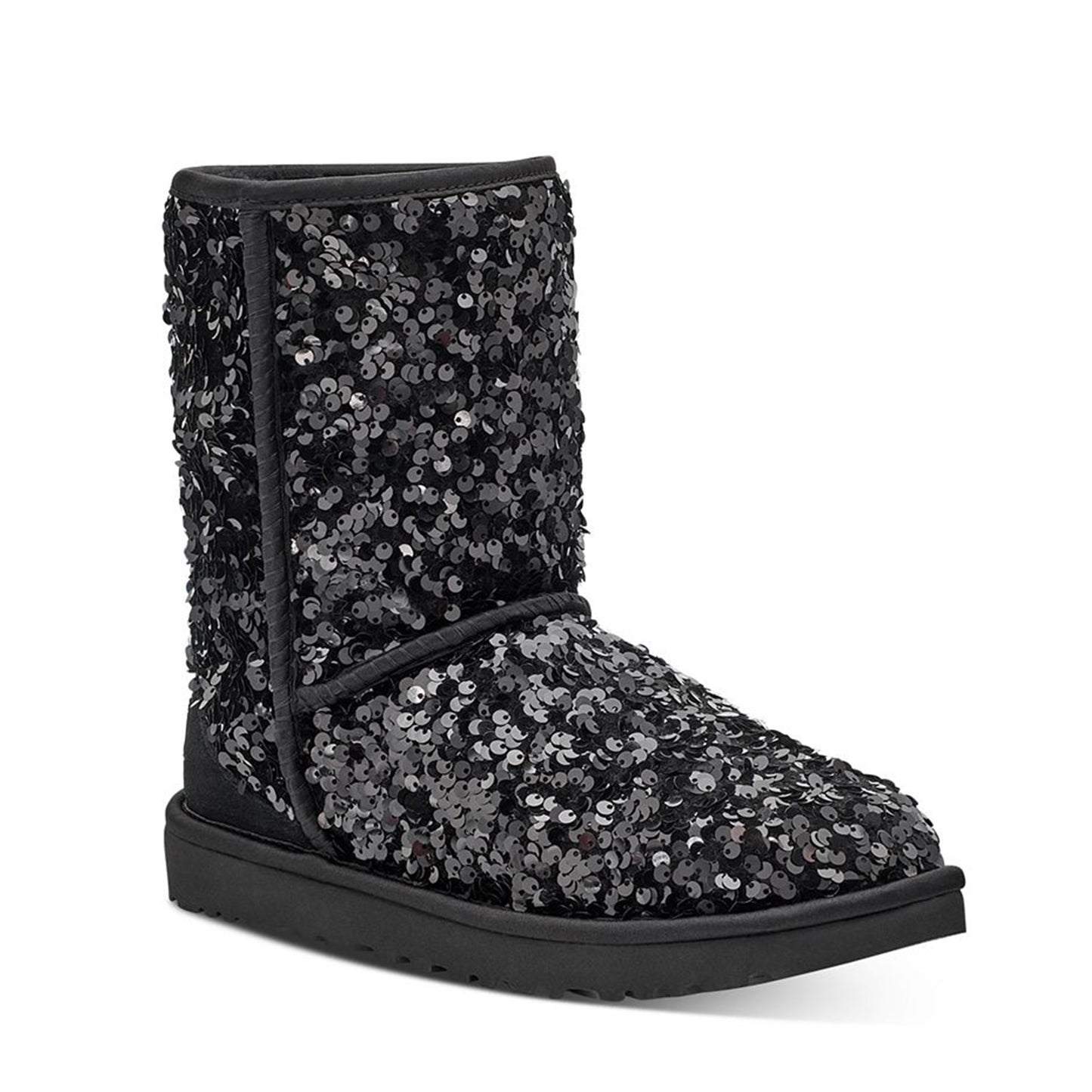 Women's Ugg Classic Short Chunky Sequin - Black