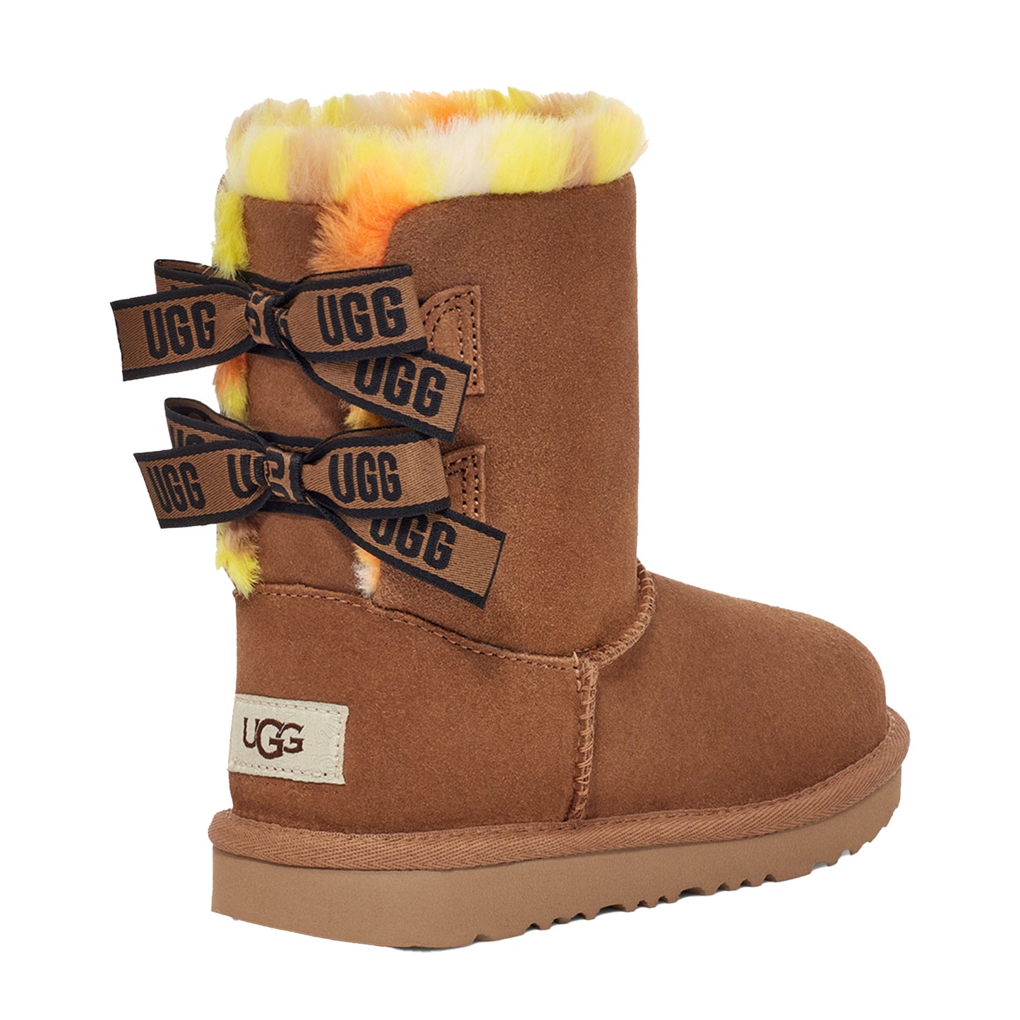 Kids Ugg Bailey Bow Plaid Punk - Chestnut