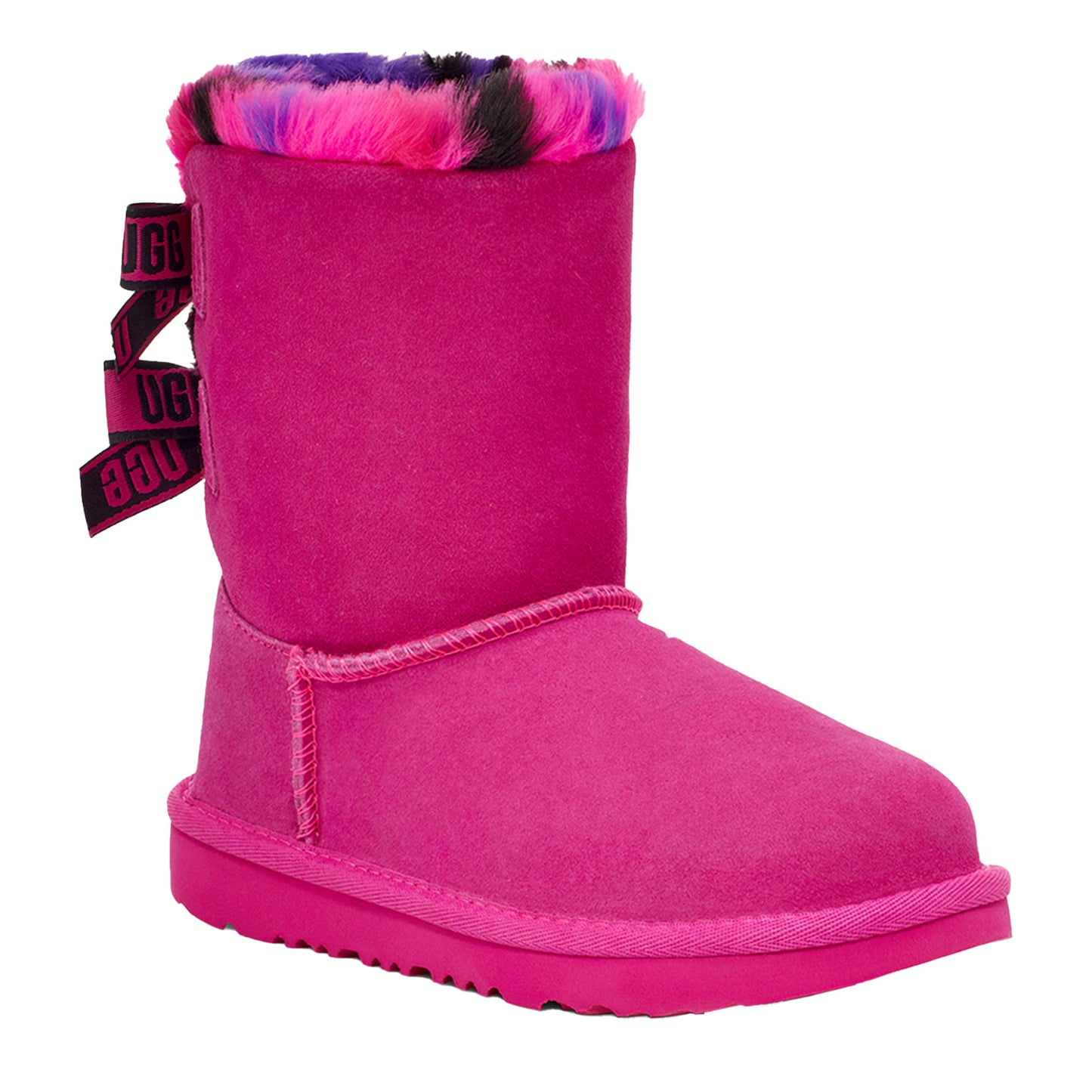 Kids Ugg Bailey Bow Plaid Punk - Rock Rose