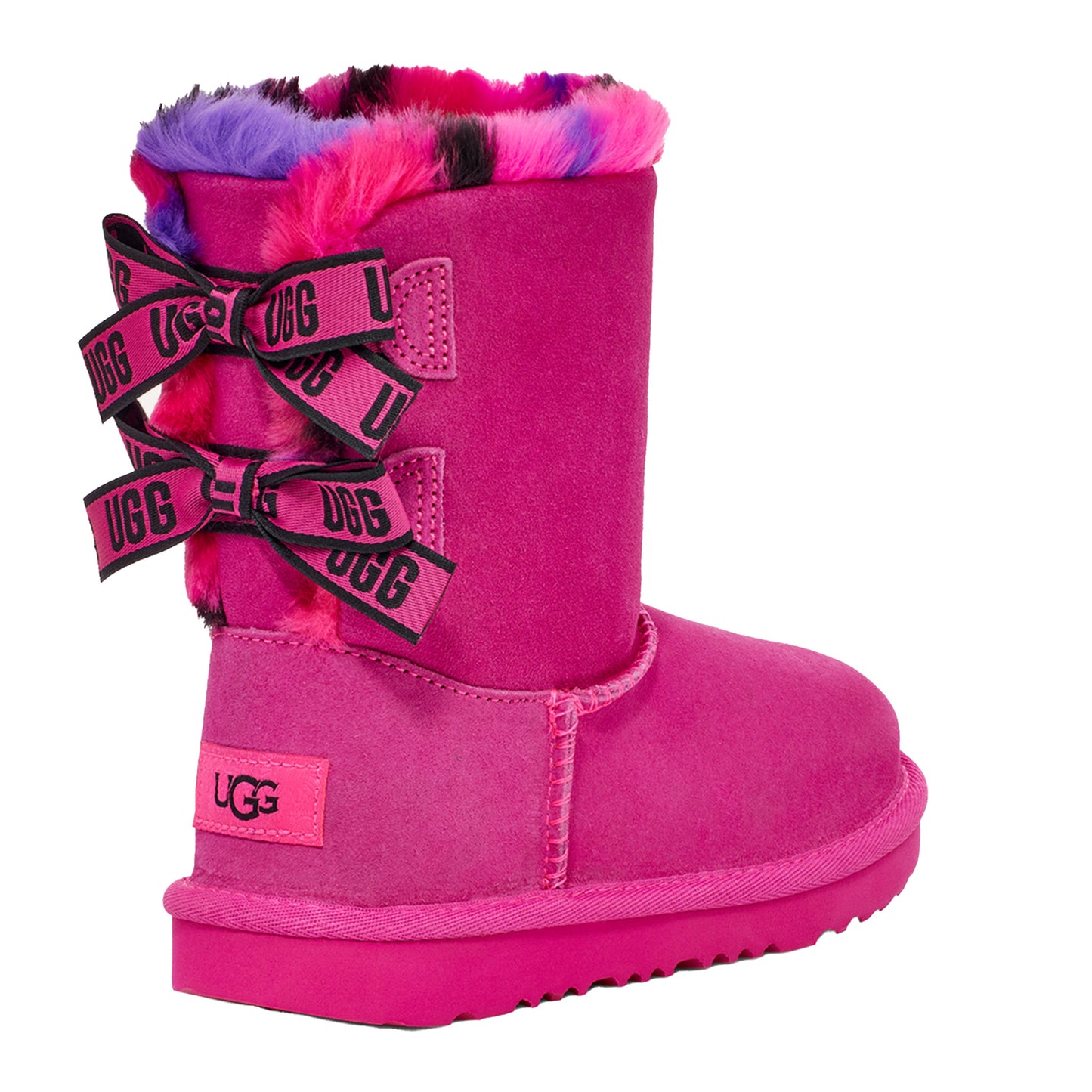 Kids Ugg Bailey Bow Plaid Punk - Rock Rose