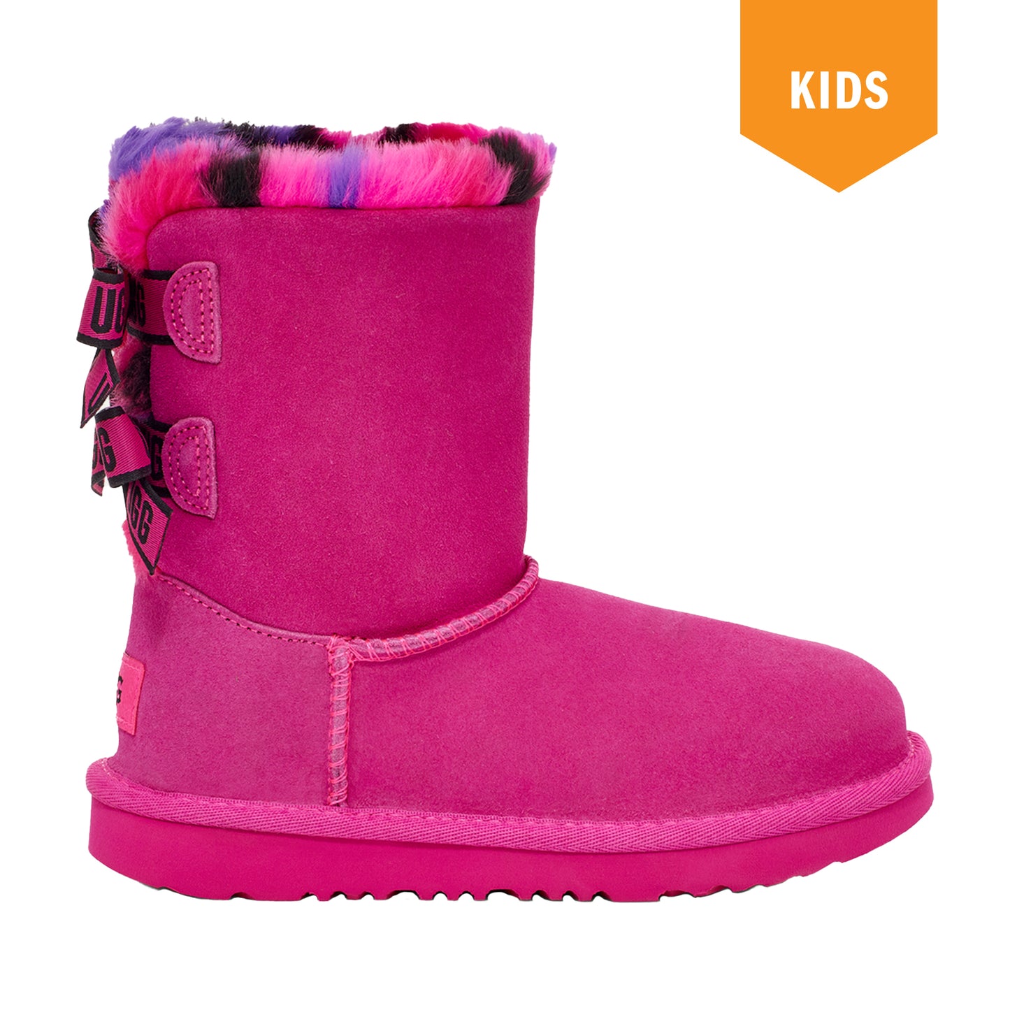 Kids Ugg Bailey Bow Plaid Punk - Rock Rose