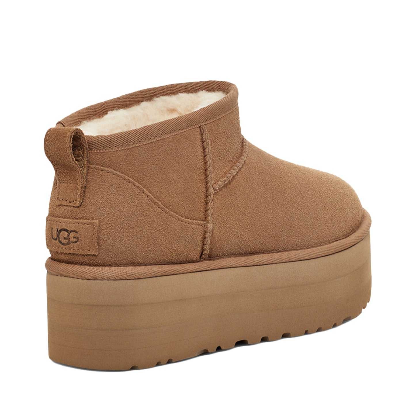 Women's Ugg Classic Ultra Mini Platform - Chestnut Heel Side