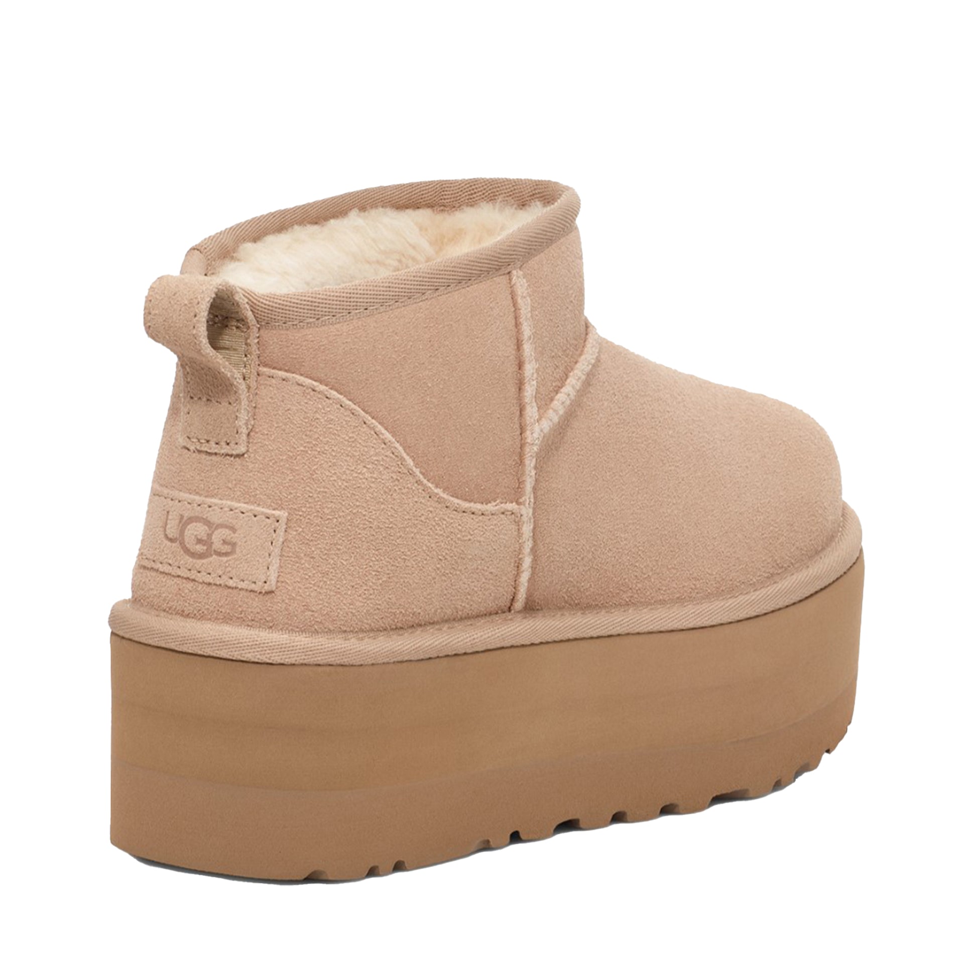 Women's Ugg Classic Ultra Mini Platform - Sand Heel Side