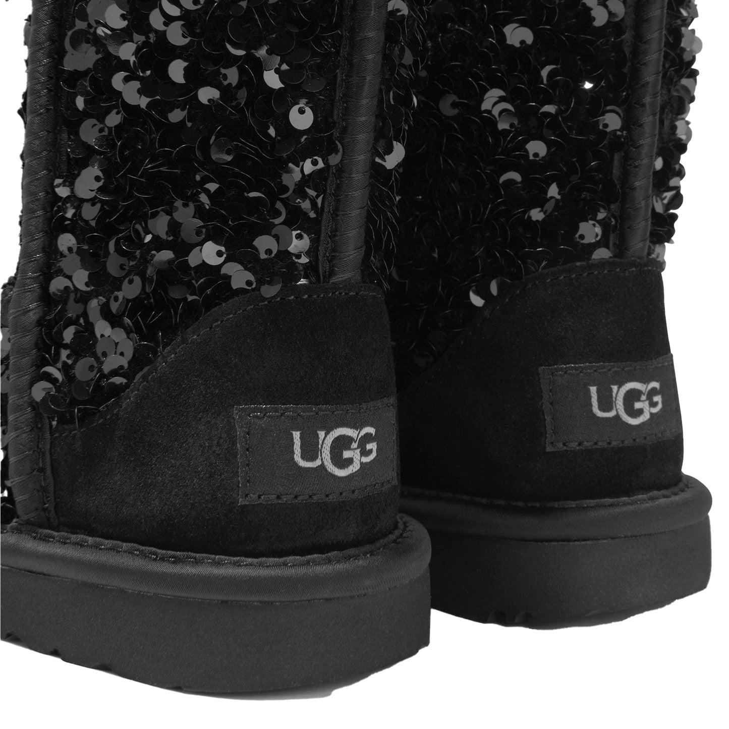 Kids Ugg Classic Short Chunky Sequin - Black