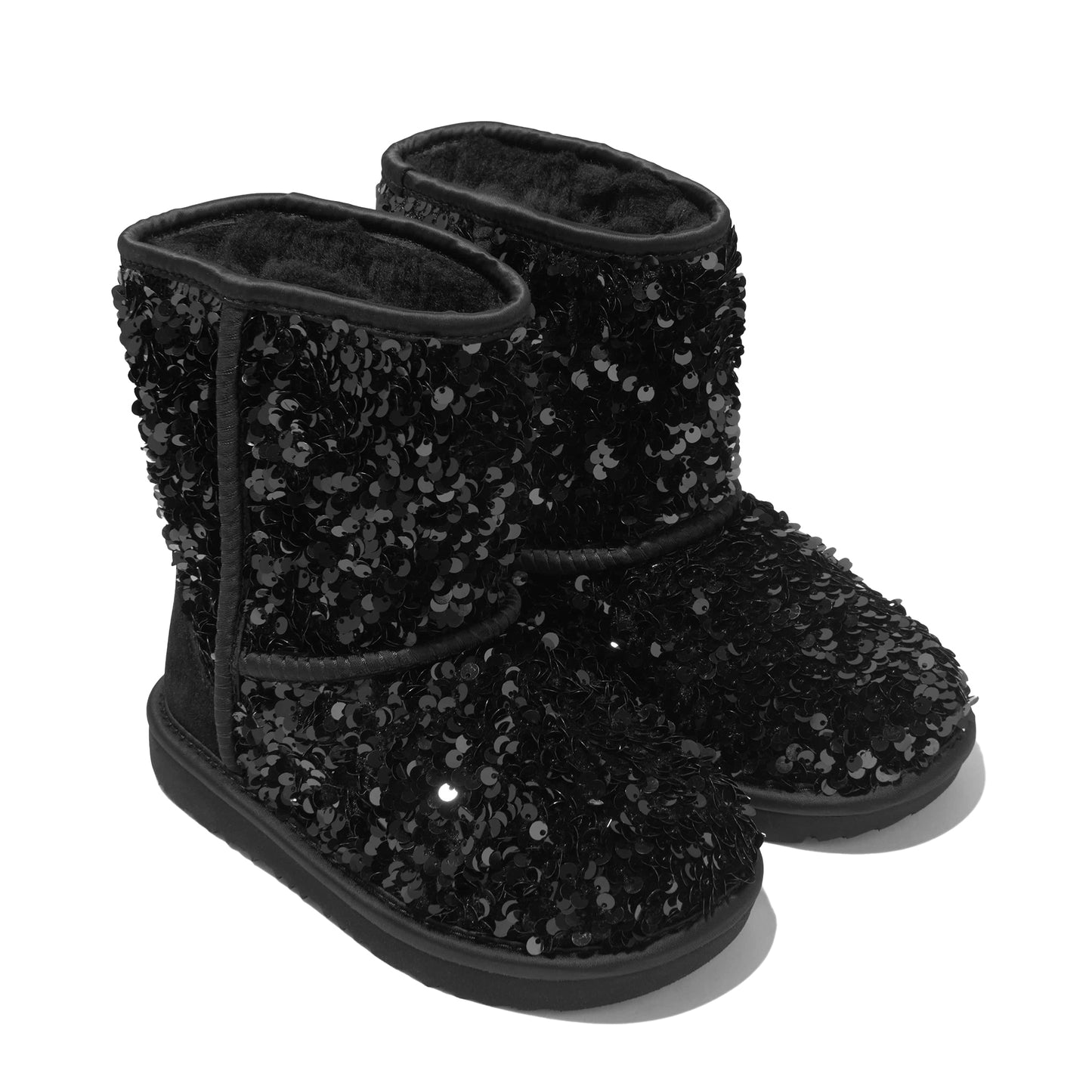 Kids Ugg Classic Short Chunky Sequin - Black