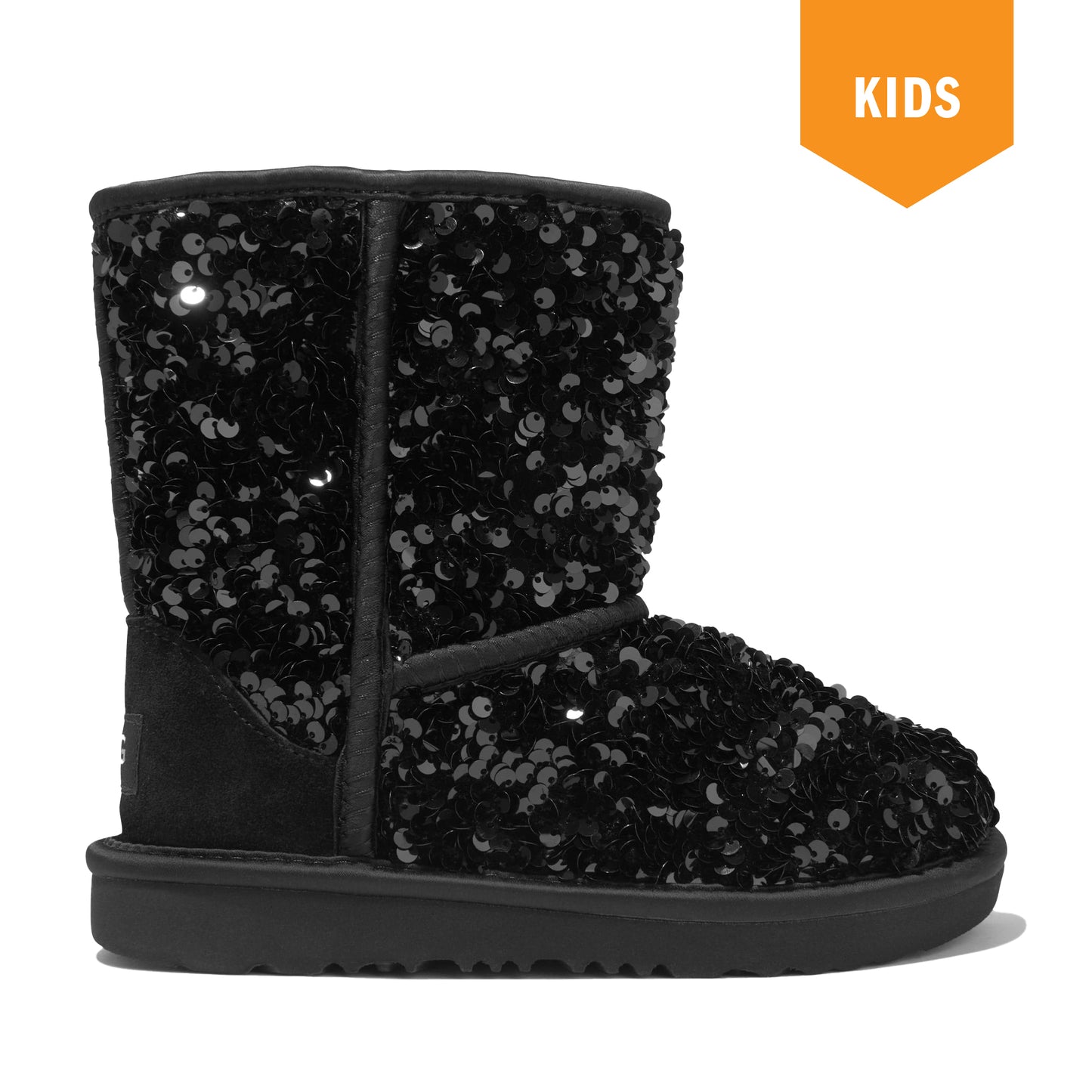 Kids Ugg Classic Short Chunky Sequin - Black