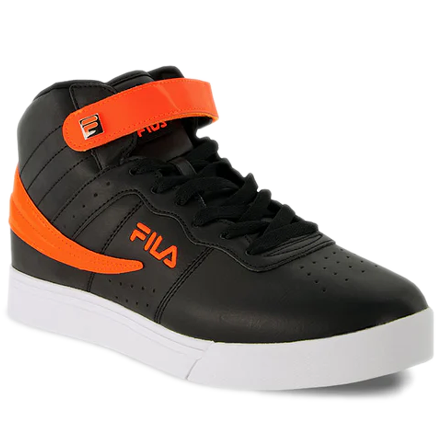 Men's Fila Vulc 13 Patent Flag - Black/ Orange/ White