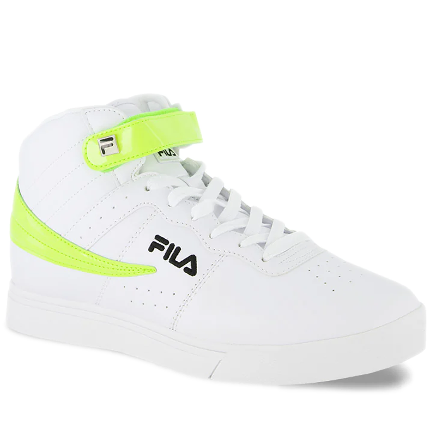 Men's Fila Vulc 13 Patent Flag - White/ Safety Yellow/ Black