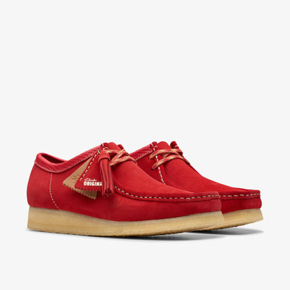 Men's Clarks Wallabee Low - Red Suede