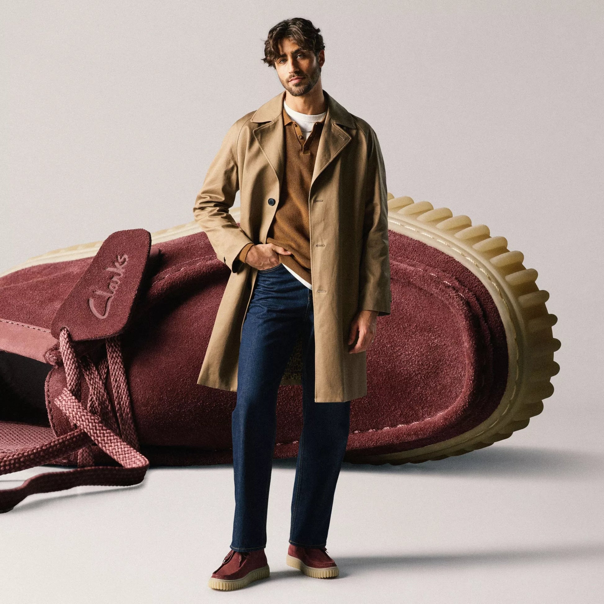 Men's Clarks Torhill Hi - Wine Suede