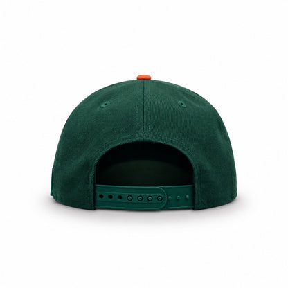 New Era 9FIFTY Miami Hurricanes Snapback Hat - Dark Green/Orange