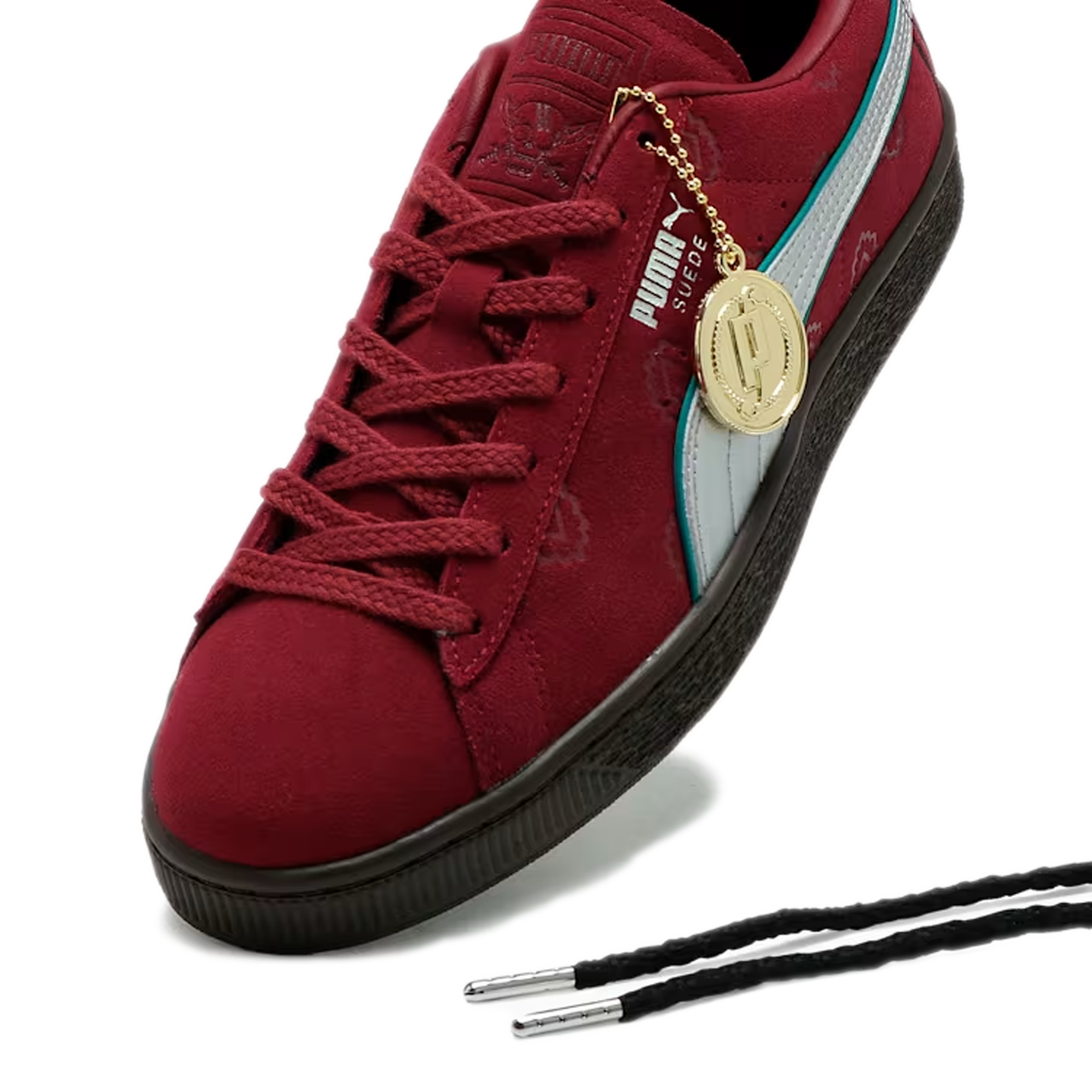 Men's Puma X One Piece Suede 'Red Hair Pirates' - Team Regal Red/Silver Front Detail