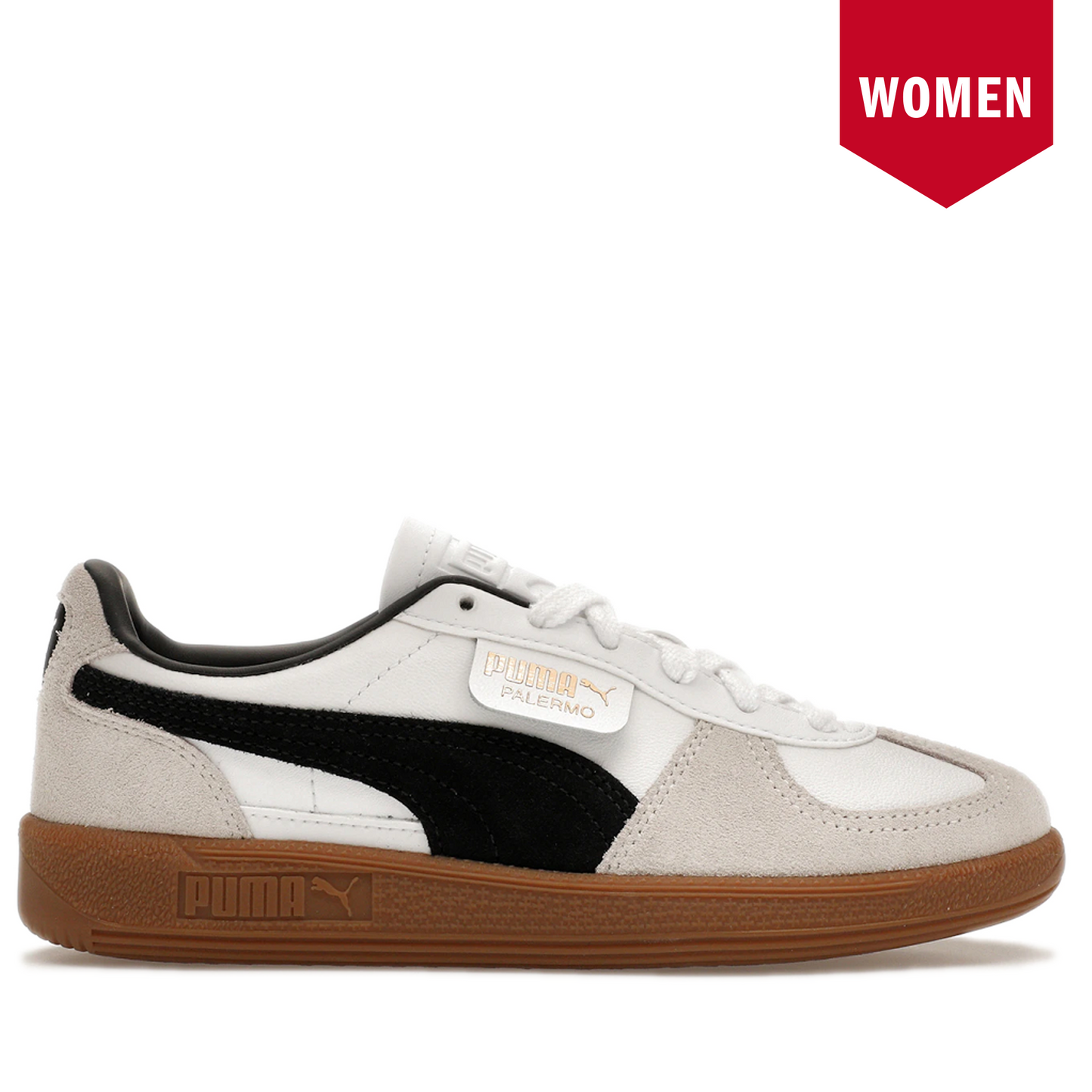 Women's Puma Palermo Vintage Shoes - PUMA White/ Vapor Gray/ Gum