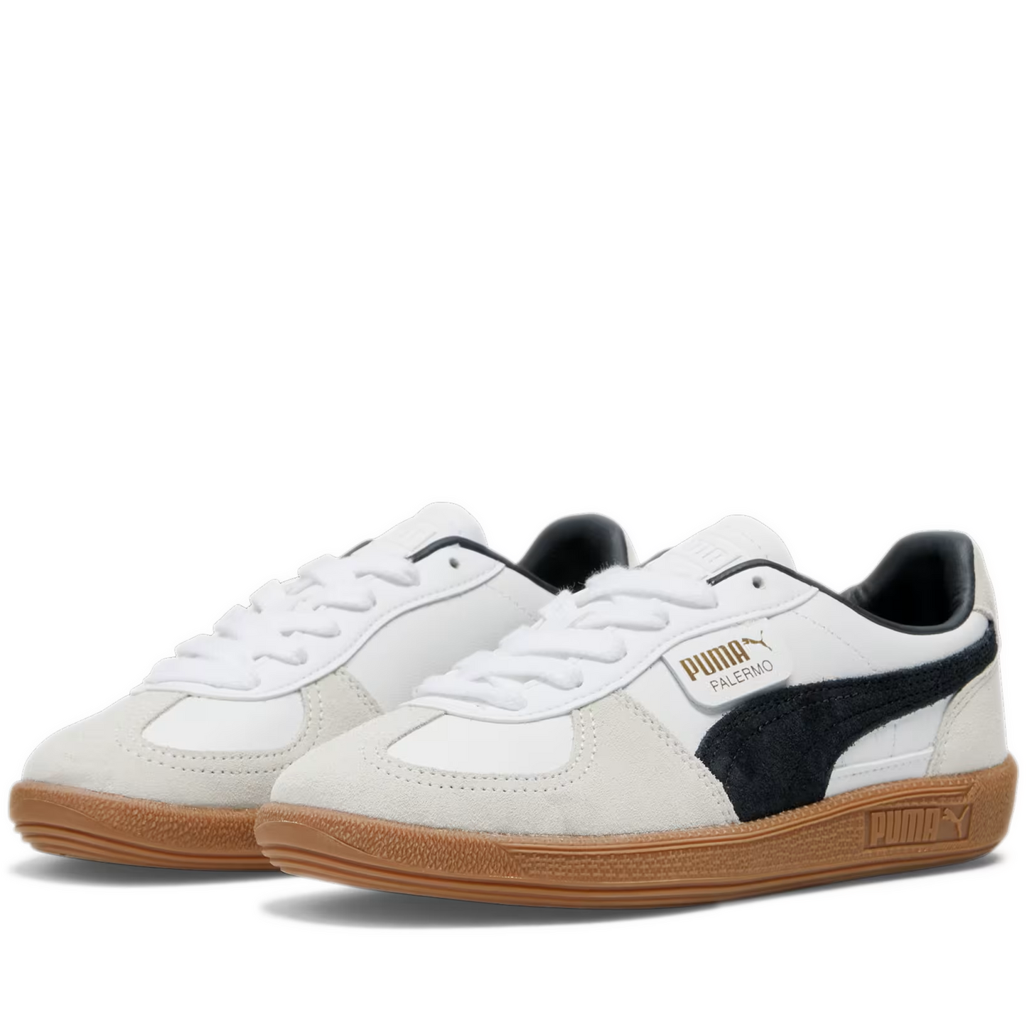 Women's Puma Palermo Vintage Shoes - PUMA White/ Vapor Gray/ Gum