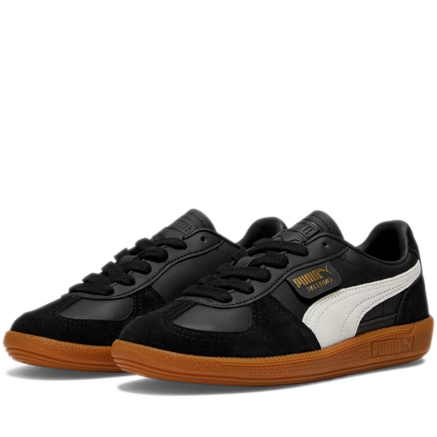 Women's Puma Palermo Vintage Shoes - PUMA Black/ Feather Gray/ Gum