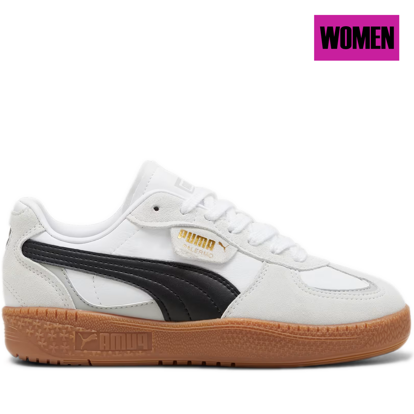 Women's Puma Palermo Moda Leather Shoes - Puma White/ Black