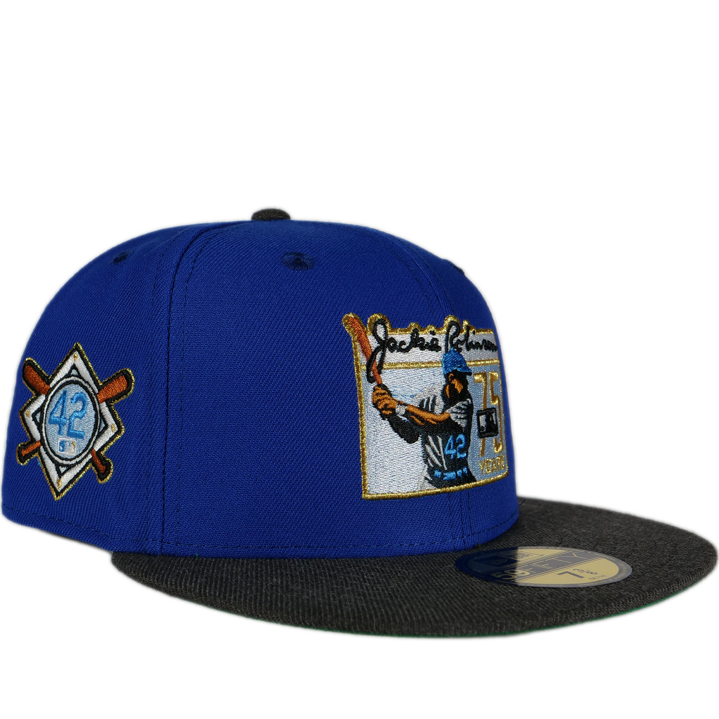 New Era Brooklyn Dodgers Jackie Robinson Exclusive 59FIFTY Fitted Hat - Blue/ Graphite