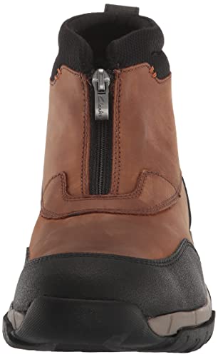 Men's Clarks Grove Zip II Boots - Dark Tan Leather