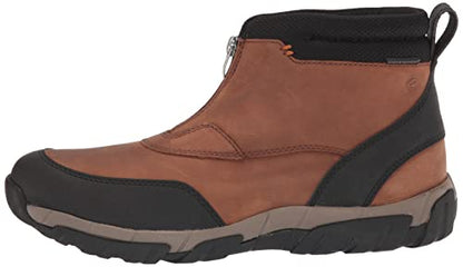 Men's Clarks Grove Zip II Boots - Dark Tan Leather