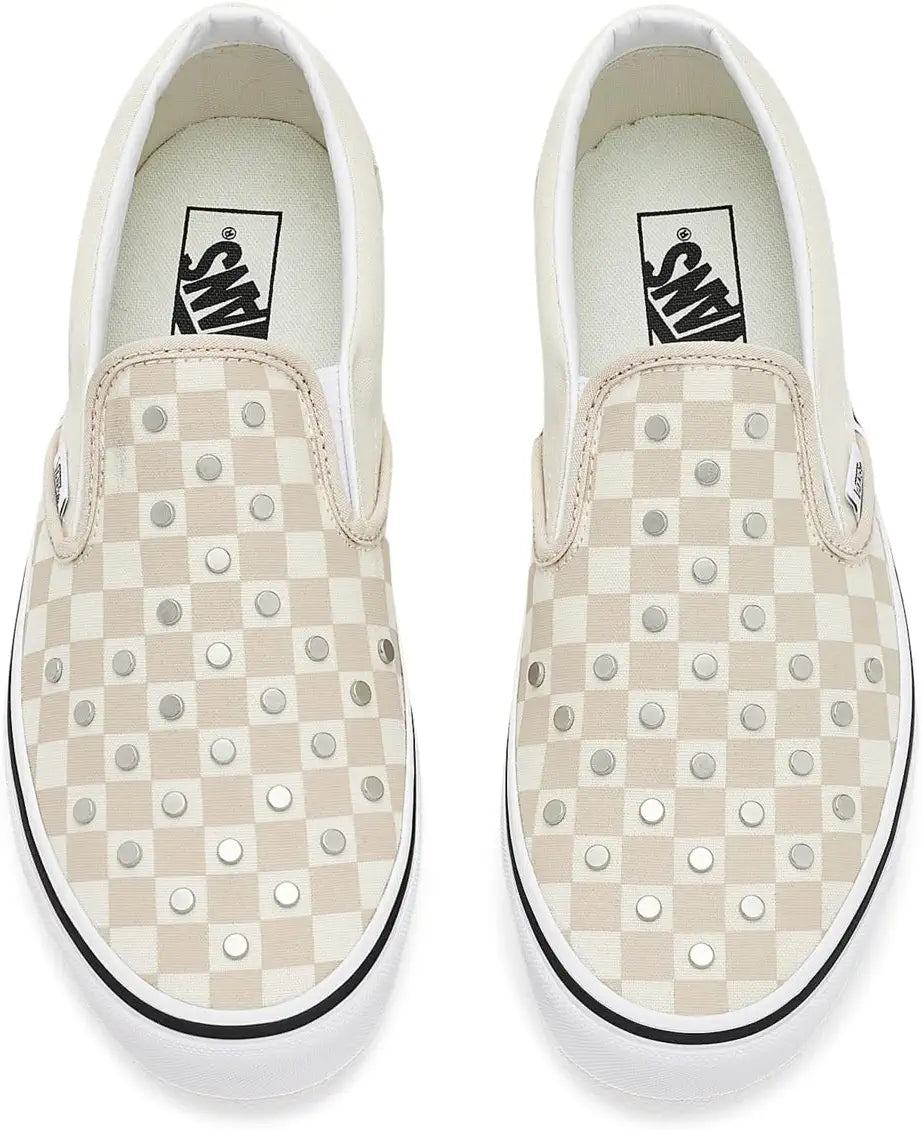 Vans Classic Slip On Checkerboard Studs GS - Turtledove