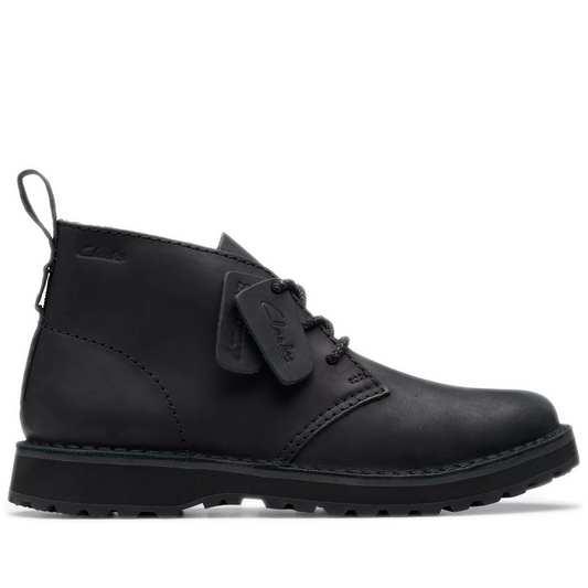 Men's Clarks Solsbury Desert Boot - Black Leather