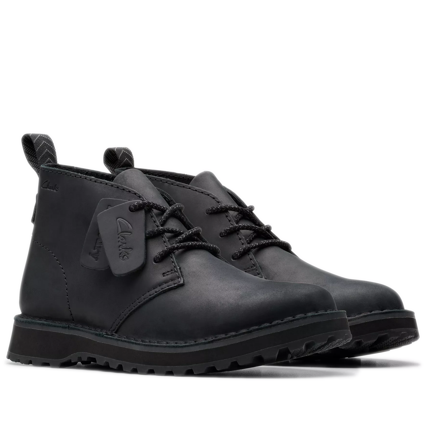 Men's Clarks Solsbury Desert Boot - Black Leather