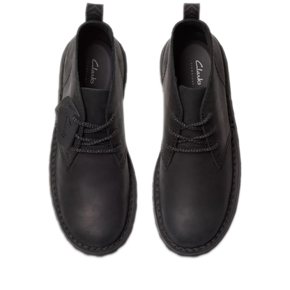 Men's Clarks Solsbury Desert Boot - Black Leather