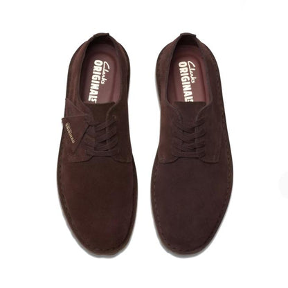 Men's Clarks Desert Rock Lo Derbys Suede - Brown