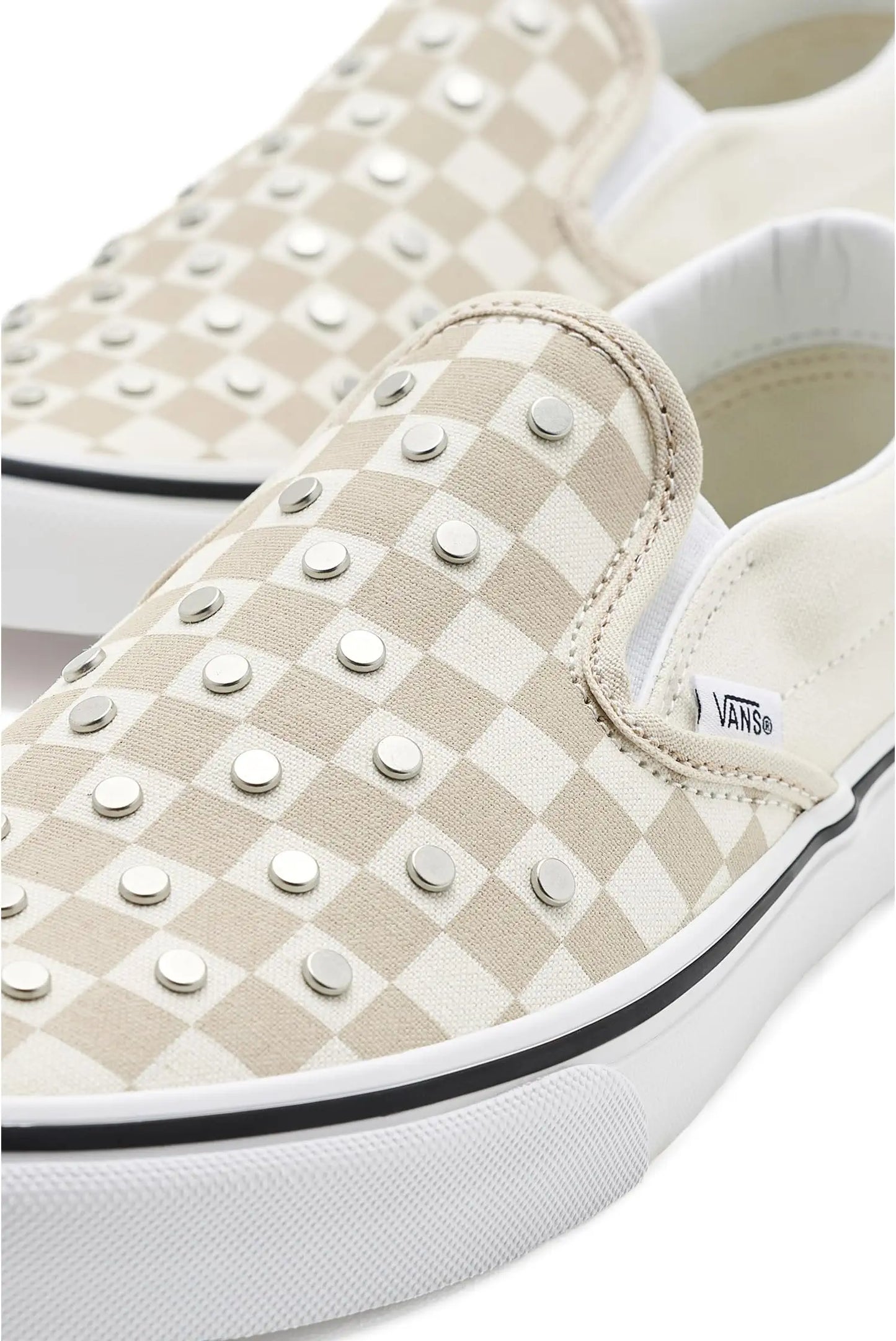 Vans Classic Slip On Checkerboard Studs GS - Turtledove