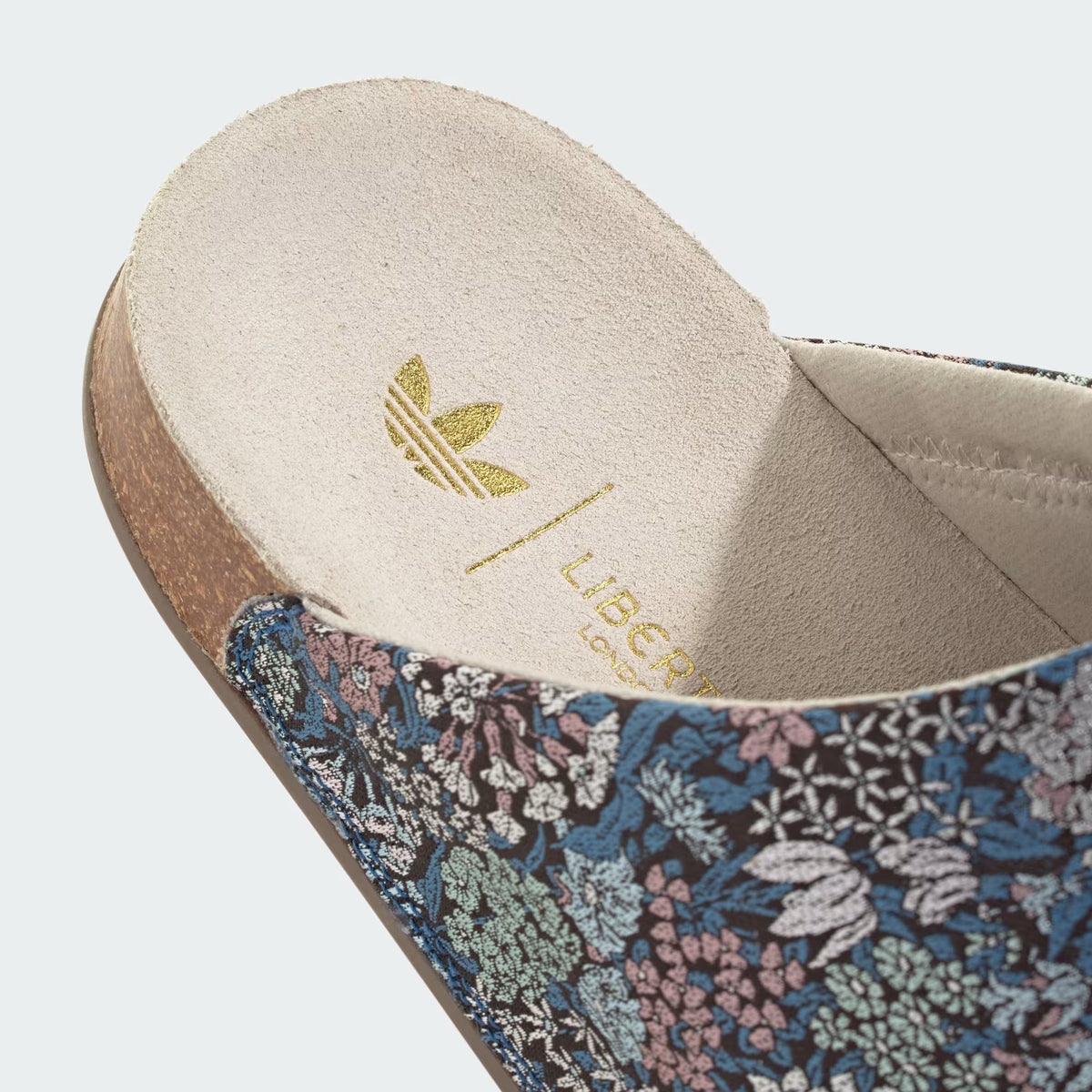 Women's Adidas ADIMULE x Liberty London SLIDES- Wonder Beige / Gold Metallic