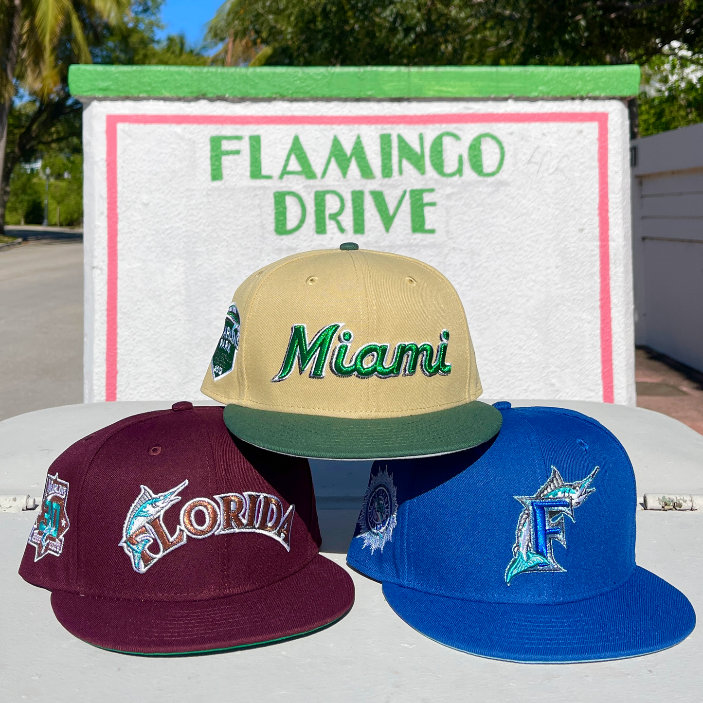 New Era Florida Marlins 59FIFTY Hat - Maroon