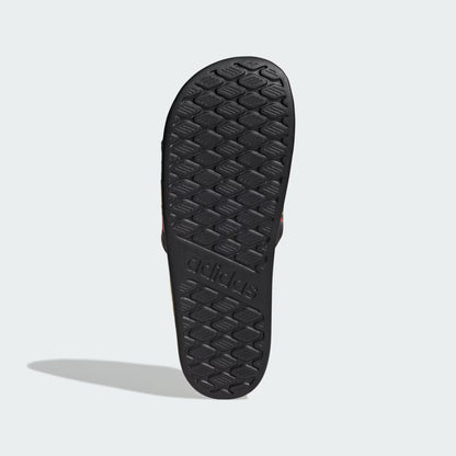 Men's Adidas Adilette Comfort 2.0 Jamaica - Core Black / Pure Ruby / Yellow