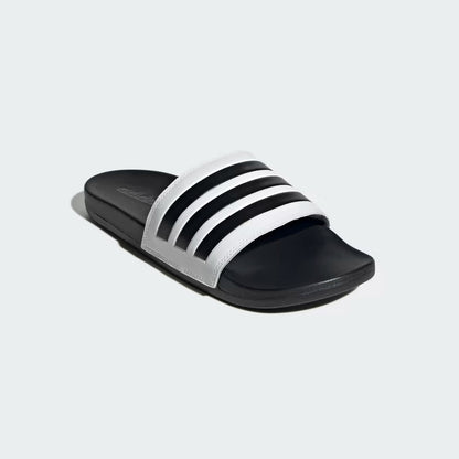 Men's Adidas Adilette Comfort Slides - White/Black