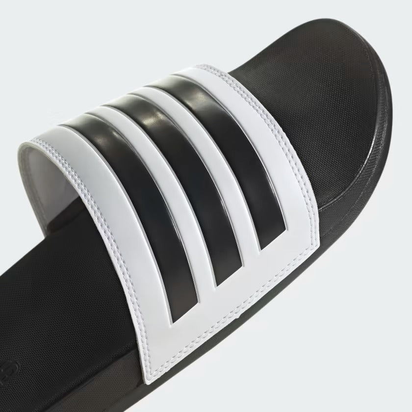 Men's Adidas Adilette Comfort Slides - White/Black