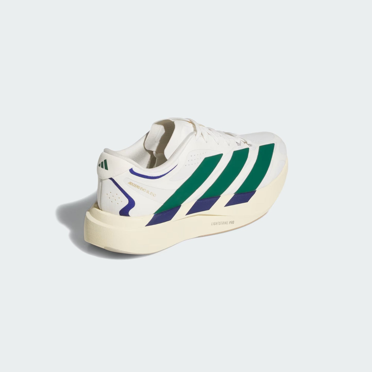 Men's Adidas Adizero EVO SL EXO Suede - Core White / Collegiate Green / Cream White