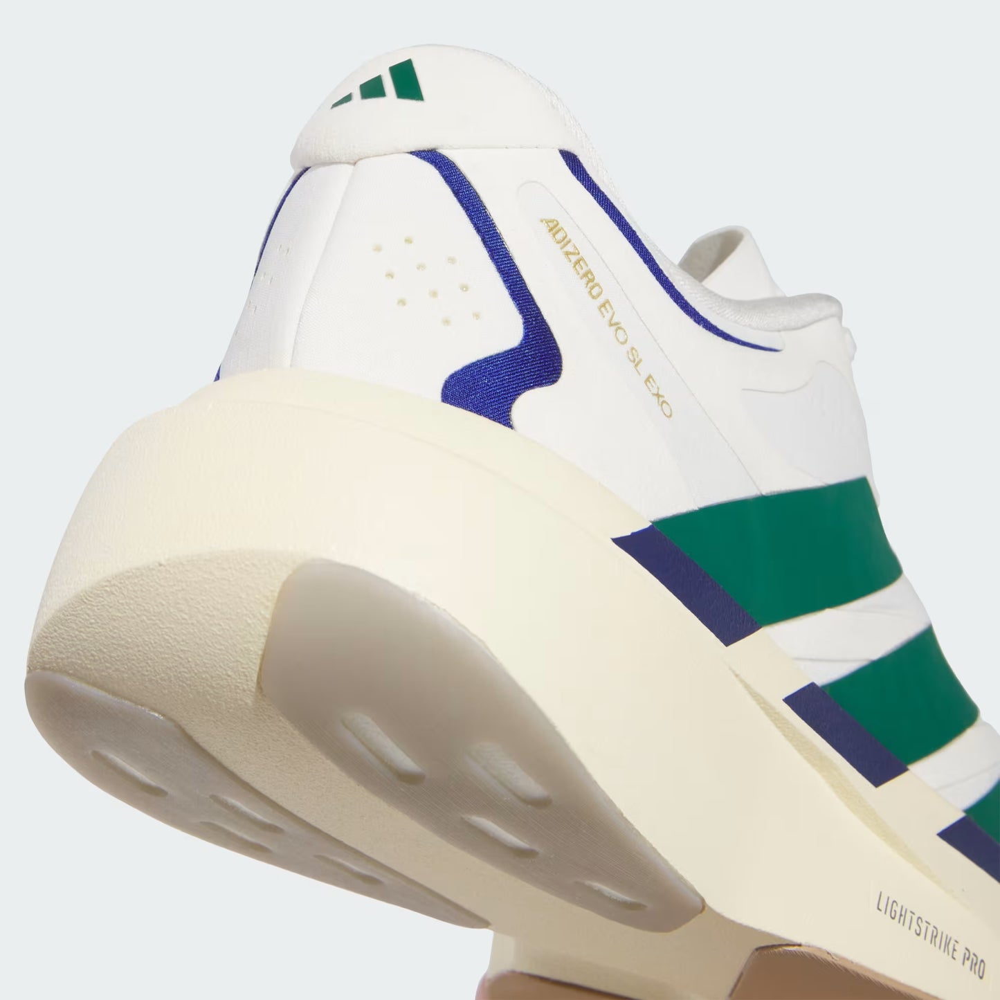 Men's Adidas Adizero EVO SL EXO Suede - Core White / Collegiate Green / Cream White