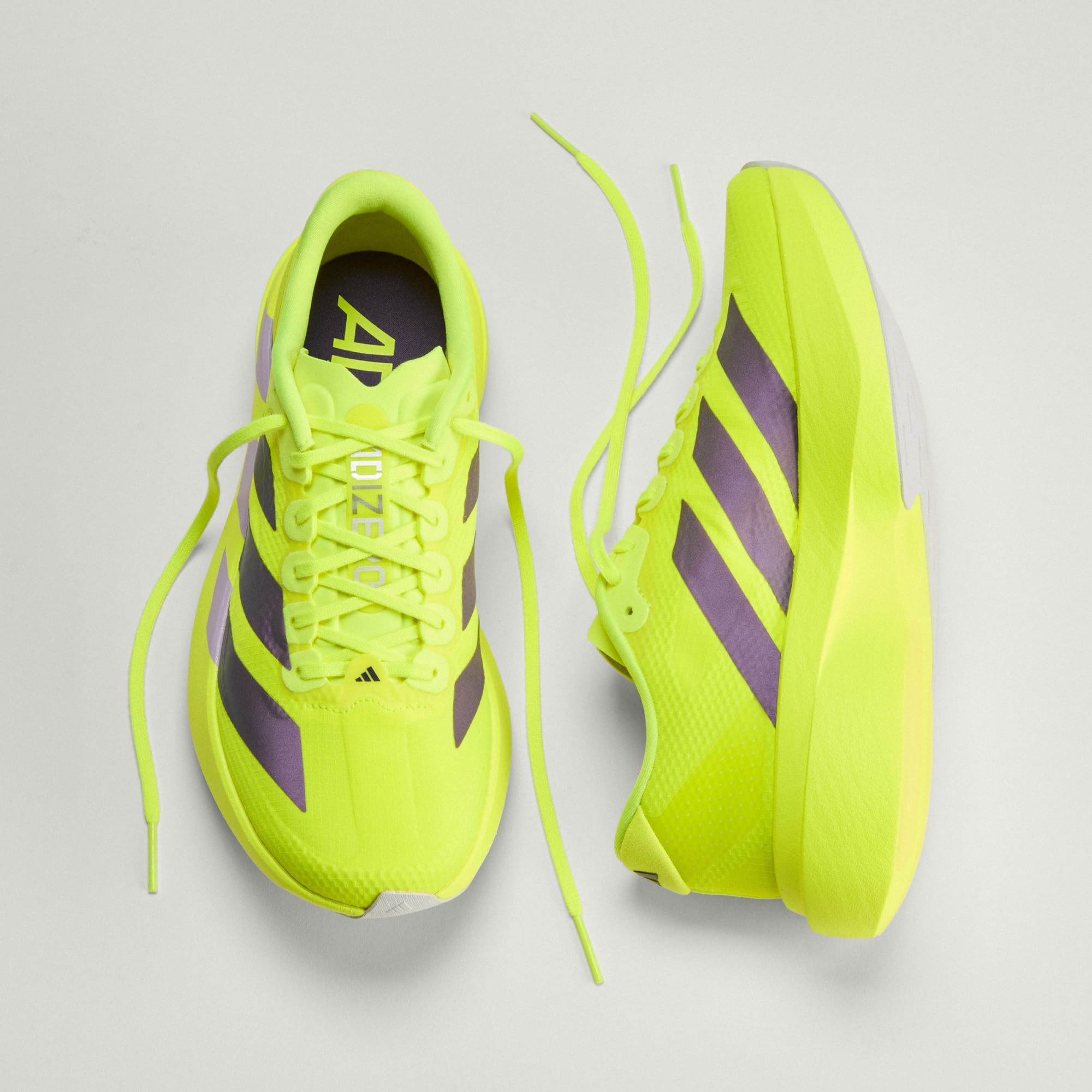 Women's Adidas Adizero Evo SL - Solar Yellow/Aurora Plum/Powder