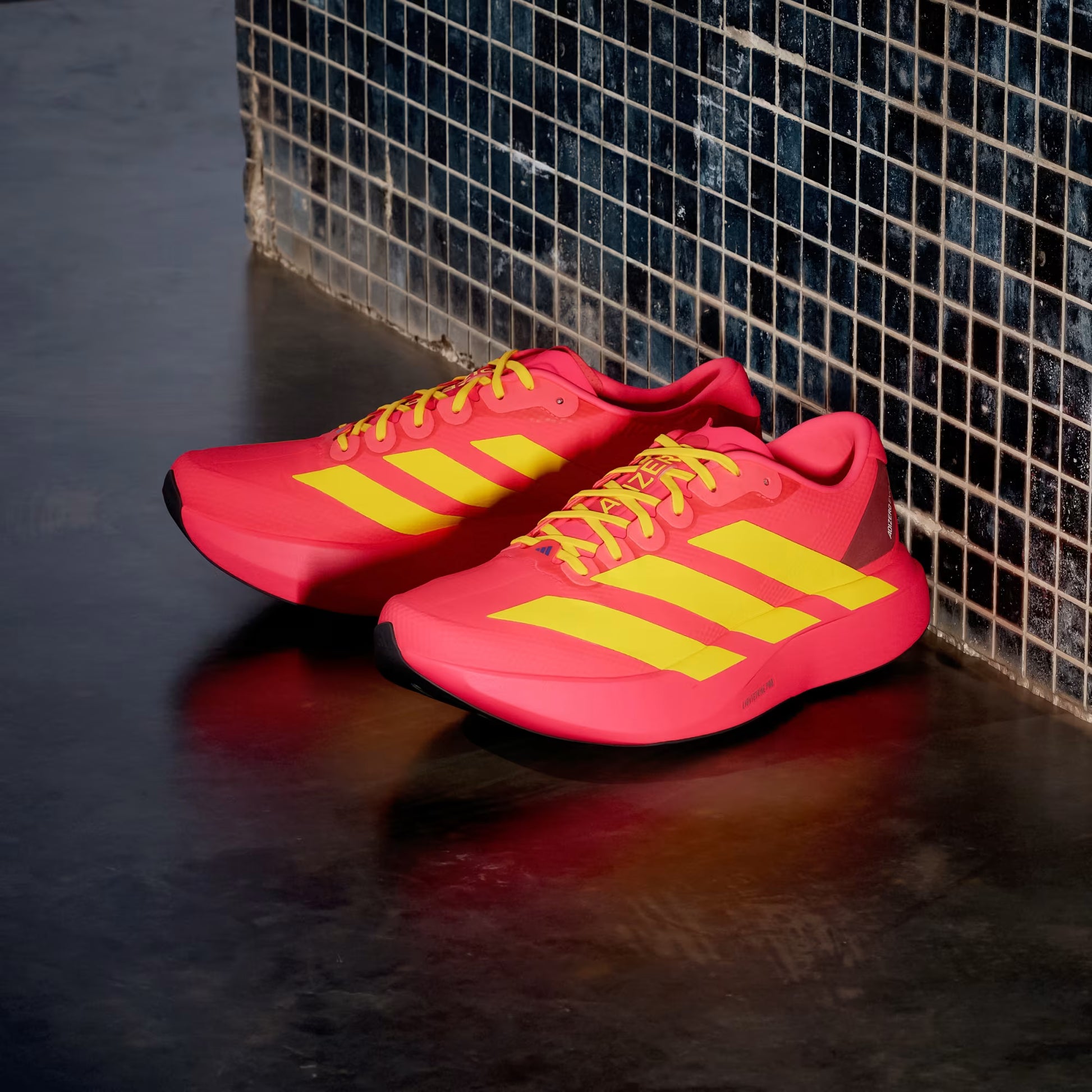 Men's Adidas Adizero Evo SL Woven - Lucid Red/Bold Gold/Semi Lucid Blue