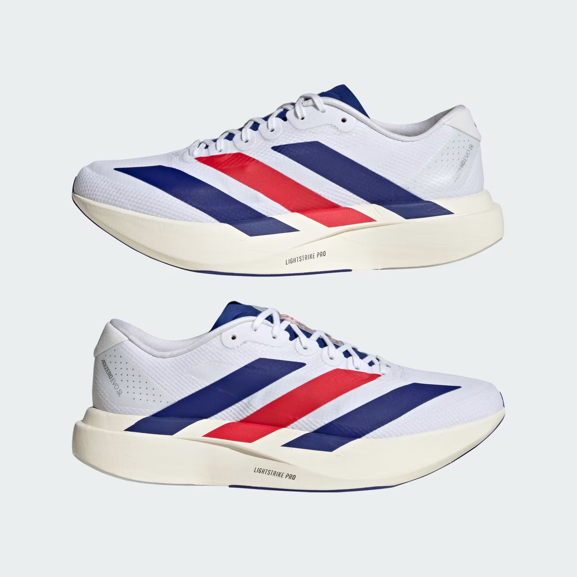 Men's Adidas Adizero Evo SL Woven - Cloud White/Mystery Ink/Pure Ruby