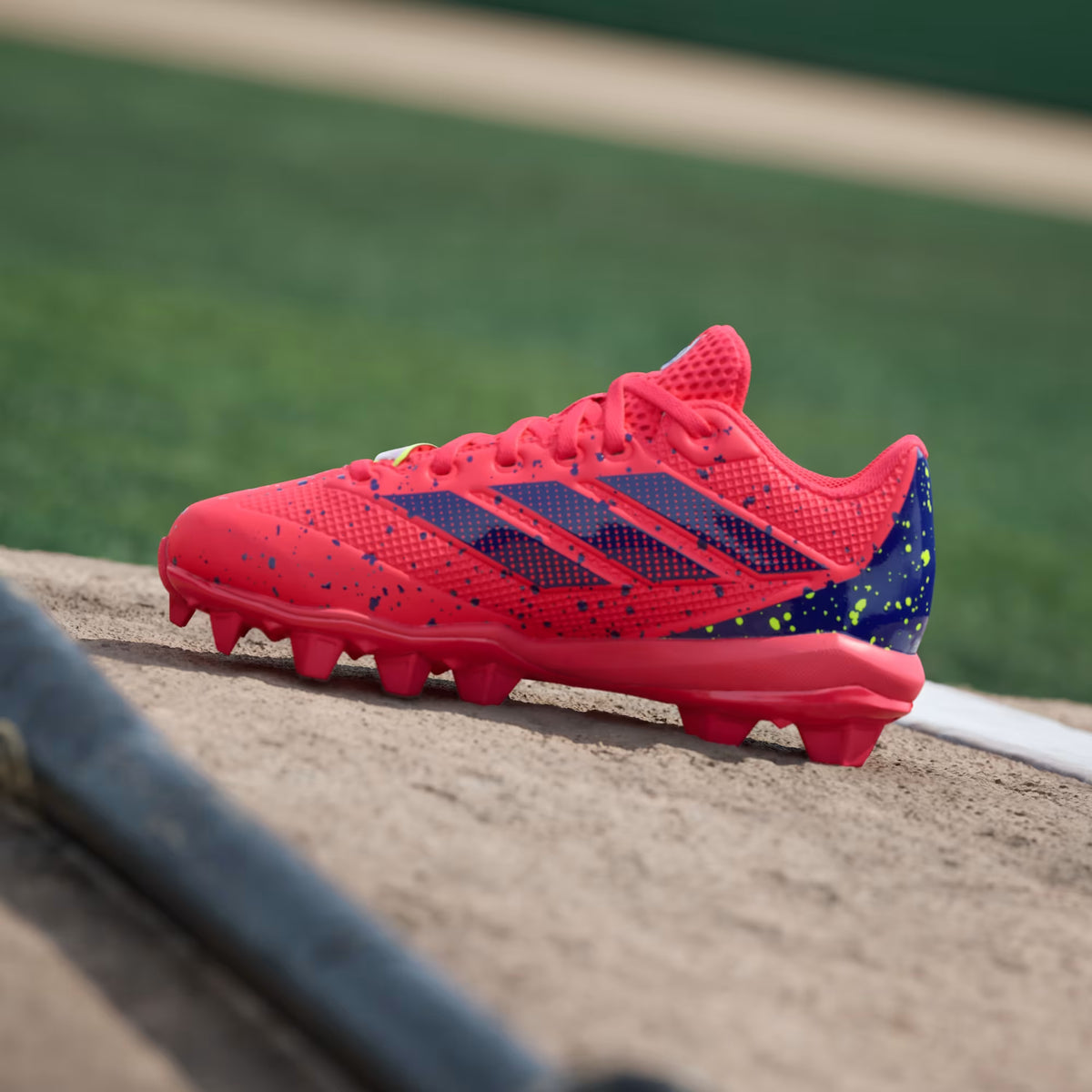 Adidas Adizero Impact Molded Rubber 2.0 BSB GS - Lucid Red / Blue Lemon