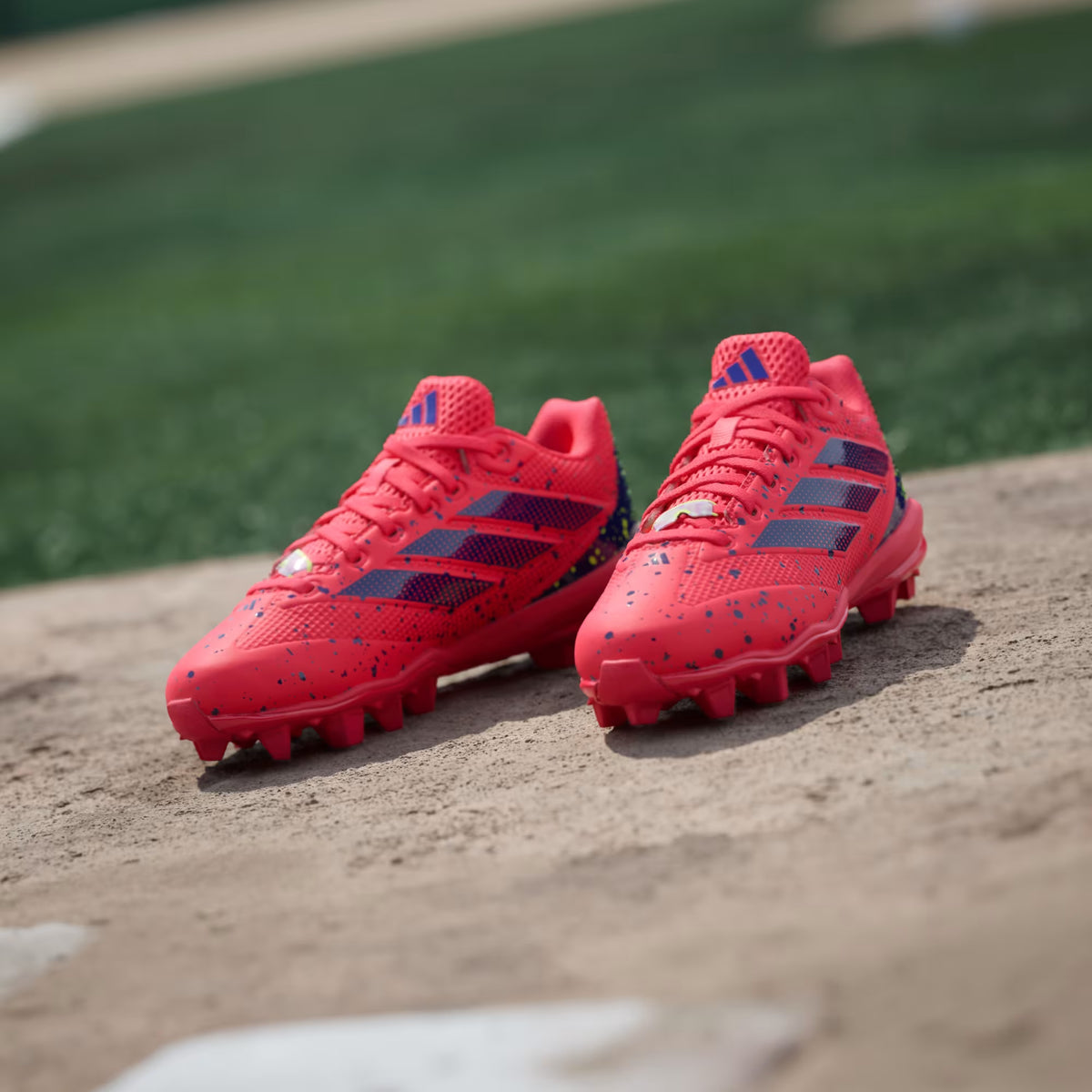 Adidas Adizero Impact Molded Rubber 2.0 BSB GS - Lucid Red / Blue Lemon