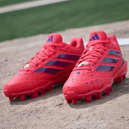 Adidas Adizero Impact Molded Rubber 2.0 BSB GS - Lucid Red / Blue Lemon