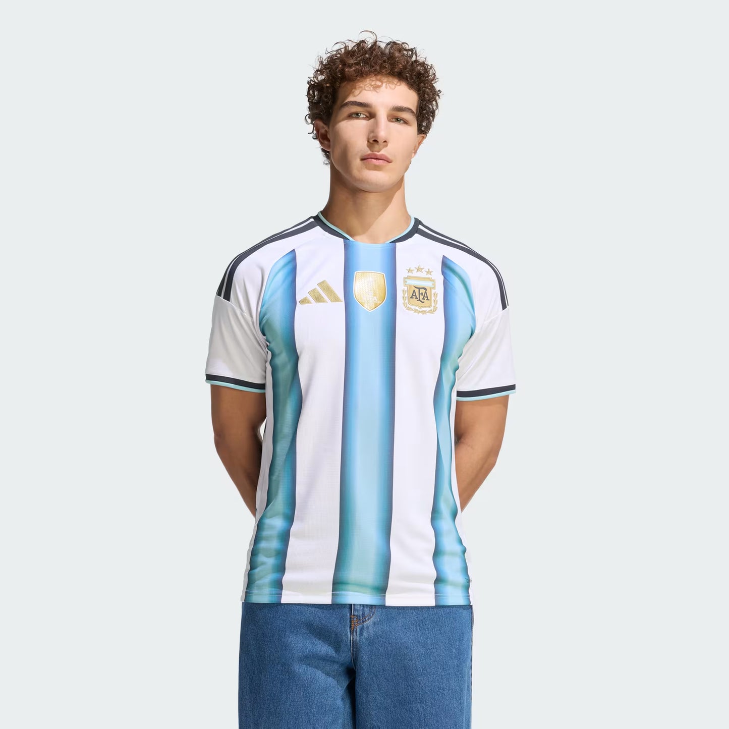 Men's Adidas Argentina 26 Home Messi Authentic Jersey