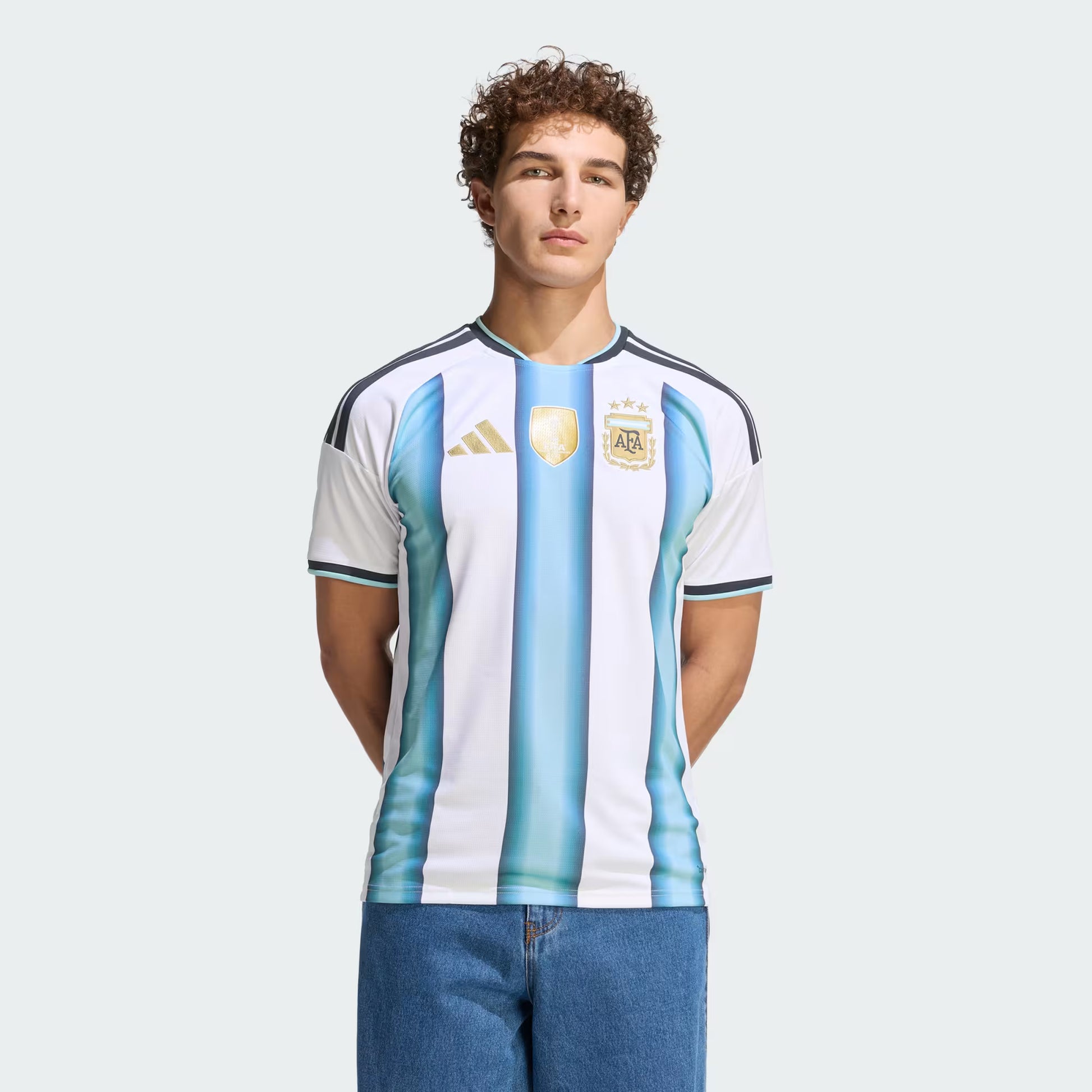 Men's Adidas Argentina 26 Home Messi Authentic Jersey